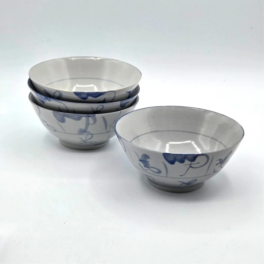 Porcelain Rice Soup Bowls  Asian/Oriental Blue & White‎  VINTAGE